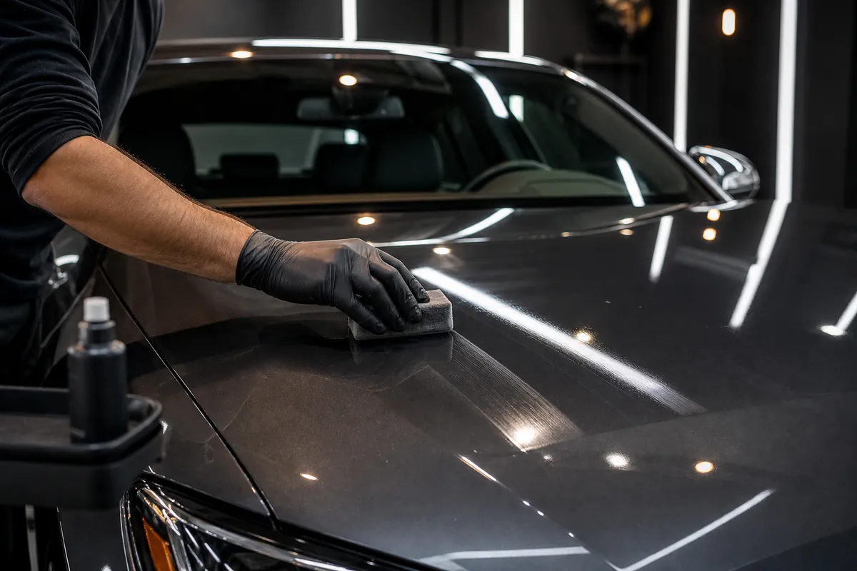 Ceramic coating application at MasterGloss Pro Detailers in Muntinlupa